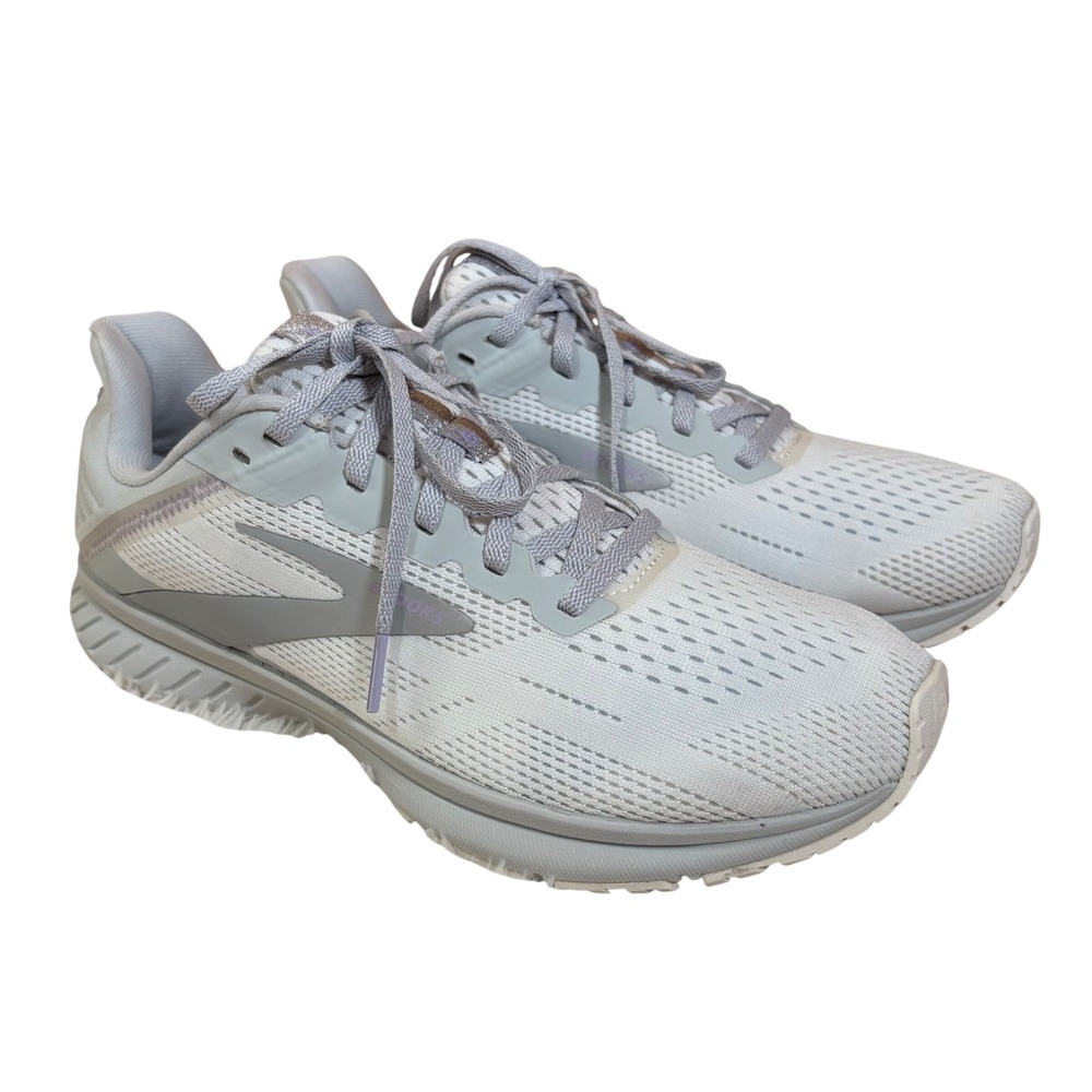 Brooks "Ghost 14" W's Running Shoe Grey Lavender Silver Sparkle Sneakers Sz 9.5